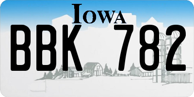 IA license plate BBK782