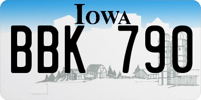 IA license plate BBK790