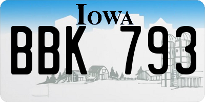 IA license plate BBK793