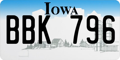 IA license plate BBK796