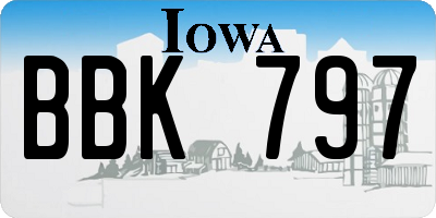 IA license plate BBK797