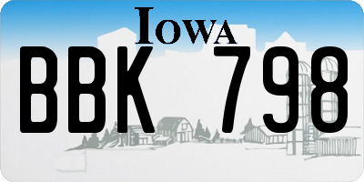 IA license plate BBK798