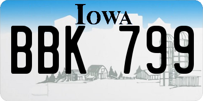 IA license plate BBK799