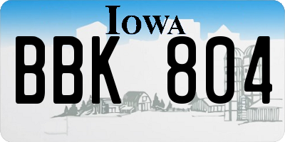 IA license plate BBK804