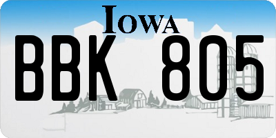 IA license plate BBK805