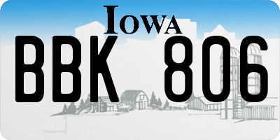 IA license plate BBK806