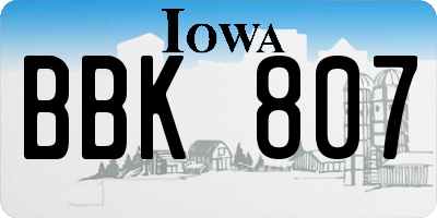 IA license plate BBK807