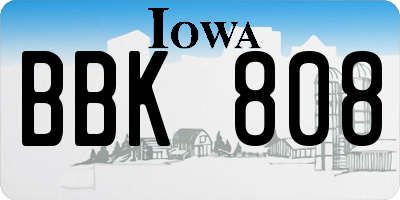 IA license plate BBK808