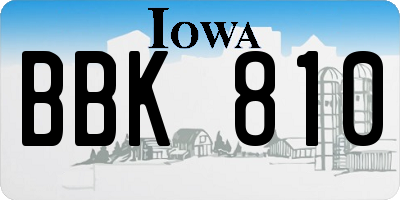 IA license plate BBK810