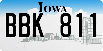 IA license plate BBK811