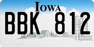 IA license plate BBK812