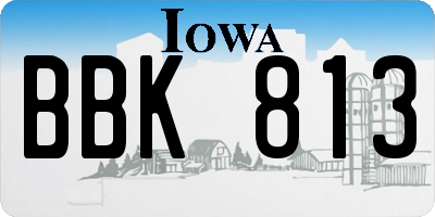 IA license plate BBK813