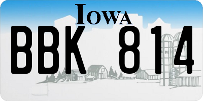 IA license plate BBK814