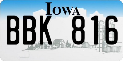 IA license plate BBK816