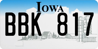 IA license plate BBK817