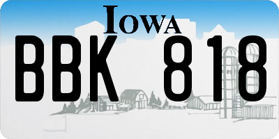 IA license plate BBK818