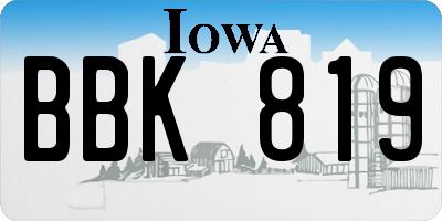 IA license plate BBK819