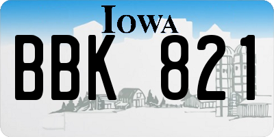 IA license plate BBK821