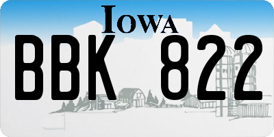 IA license plate BBK822