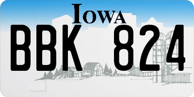 IA license plate BBK824