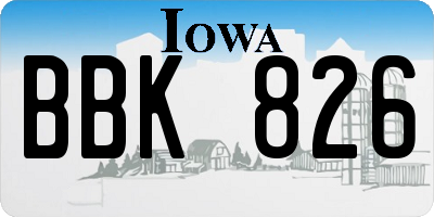 IA license plate BBK826