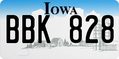IA license plate BBK828