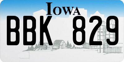 IA license plate BBK829