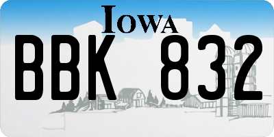 IA license plate BBK832