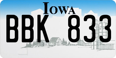 IA license plate BBK833