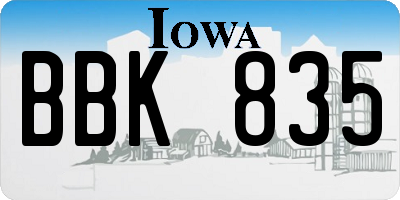 IA license plate BBK835