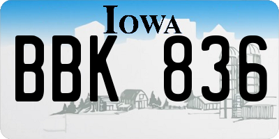 IA license plate BBK836
