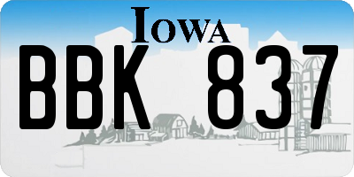 IA license plate BBK837