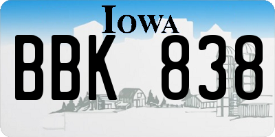 IA license plate BBK838
