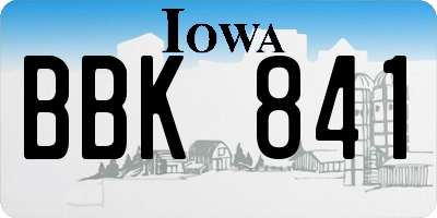 IA license plate BBK841