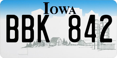 IA license plate BBK842