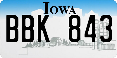 IA license plate BBK843