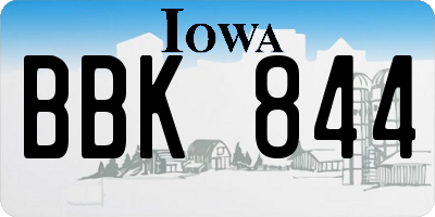 IA license plate BBK844