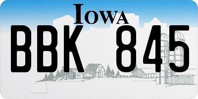 IA license plate BBK845
