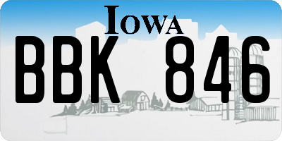 IA license plate BBK846