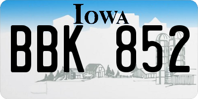 IA license plate BBK852
