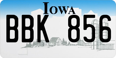 IA license plate BBK856