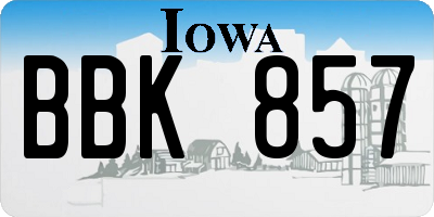 IA license plate BBK857