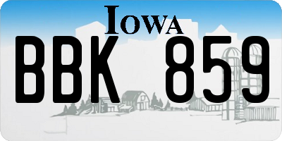 IA license plate BBK859