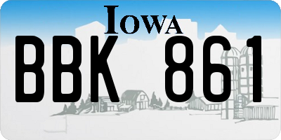IA license plate BBK861