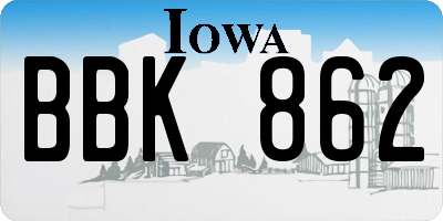 IA license plate BBK862