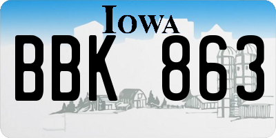 IA license plate BBK863