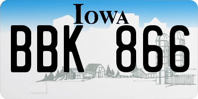 IA license plate BBK866