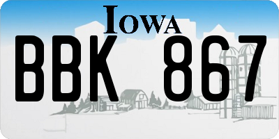 IA license plate BBK867