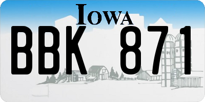 IA license plate BBK871