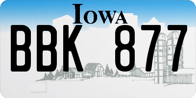IA license plate BBK877